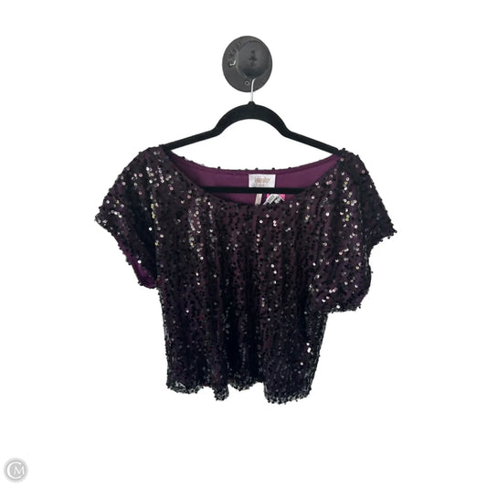 Top Short Sleeve By Laundry In Black & Purple, Size: L
