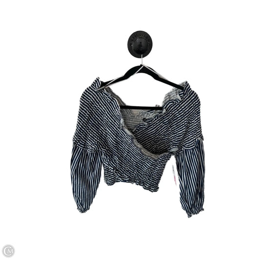 Top Long Sleeve By Zara In Blue & White, Size: Xl