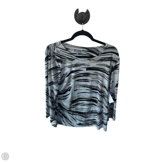 Top Long Sleeve By Jm Collections In Black & Blue, Size: M