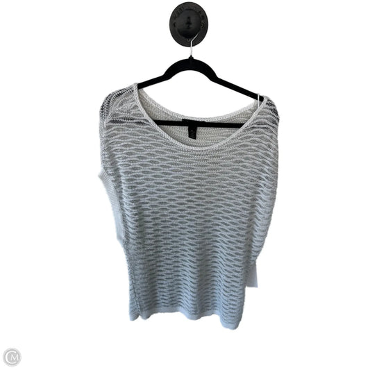 Sweater Short Sleeve By White House Black Market In Silver & White, Size: Xl
