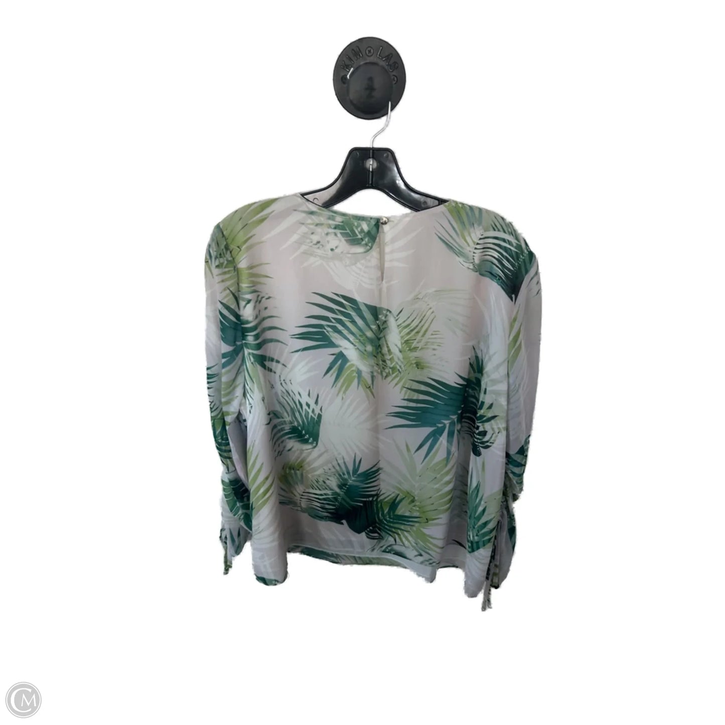 Top Long Sleeve By Vince Camuto In Green & Tan, Size: L