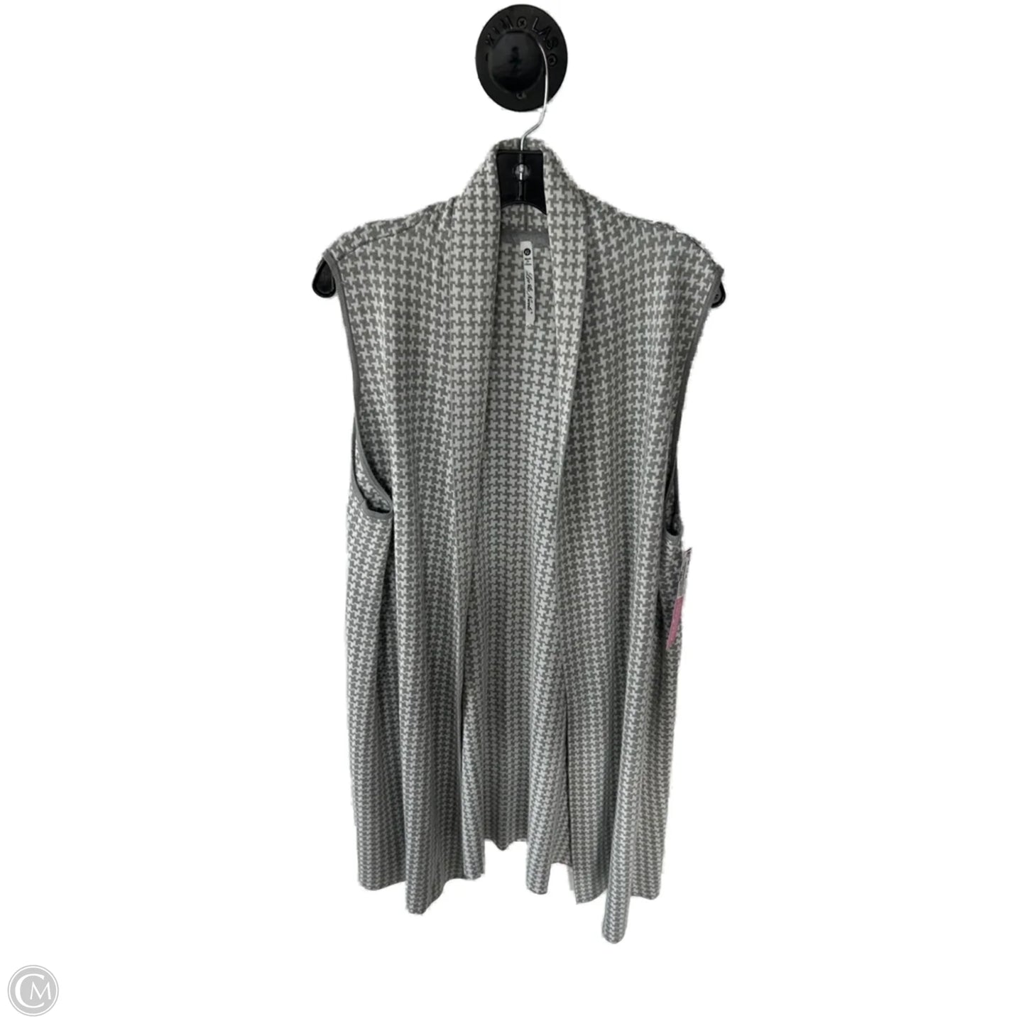 Vest Sweater By Leo And Nicole In Grey & White, Size: Xl