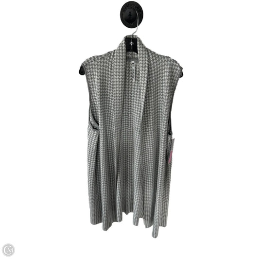 Vest Sweater By Leo And Nicole In Grey & White, Size: Xl