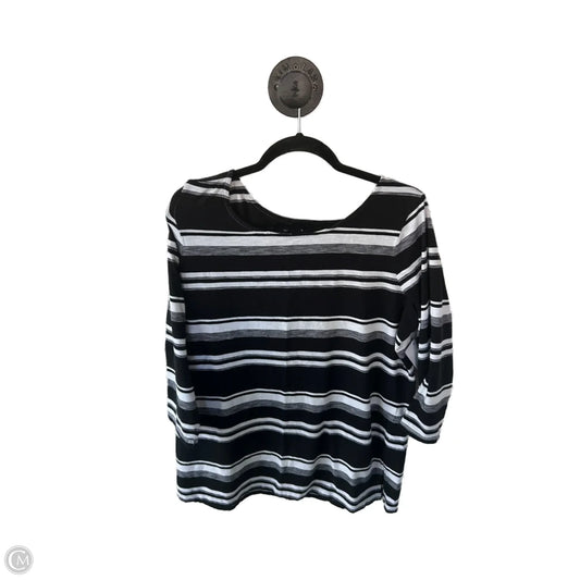 Top 3/4 Sleeve Basic By Talbots In Black & White, Size: 1x