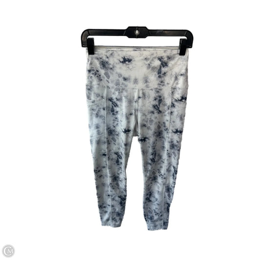 Athletic Leggings By 90 Degrees By Reflex In Grey & White, Size: 12