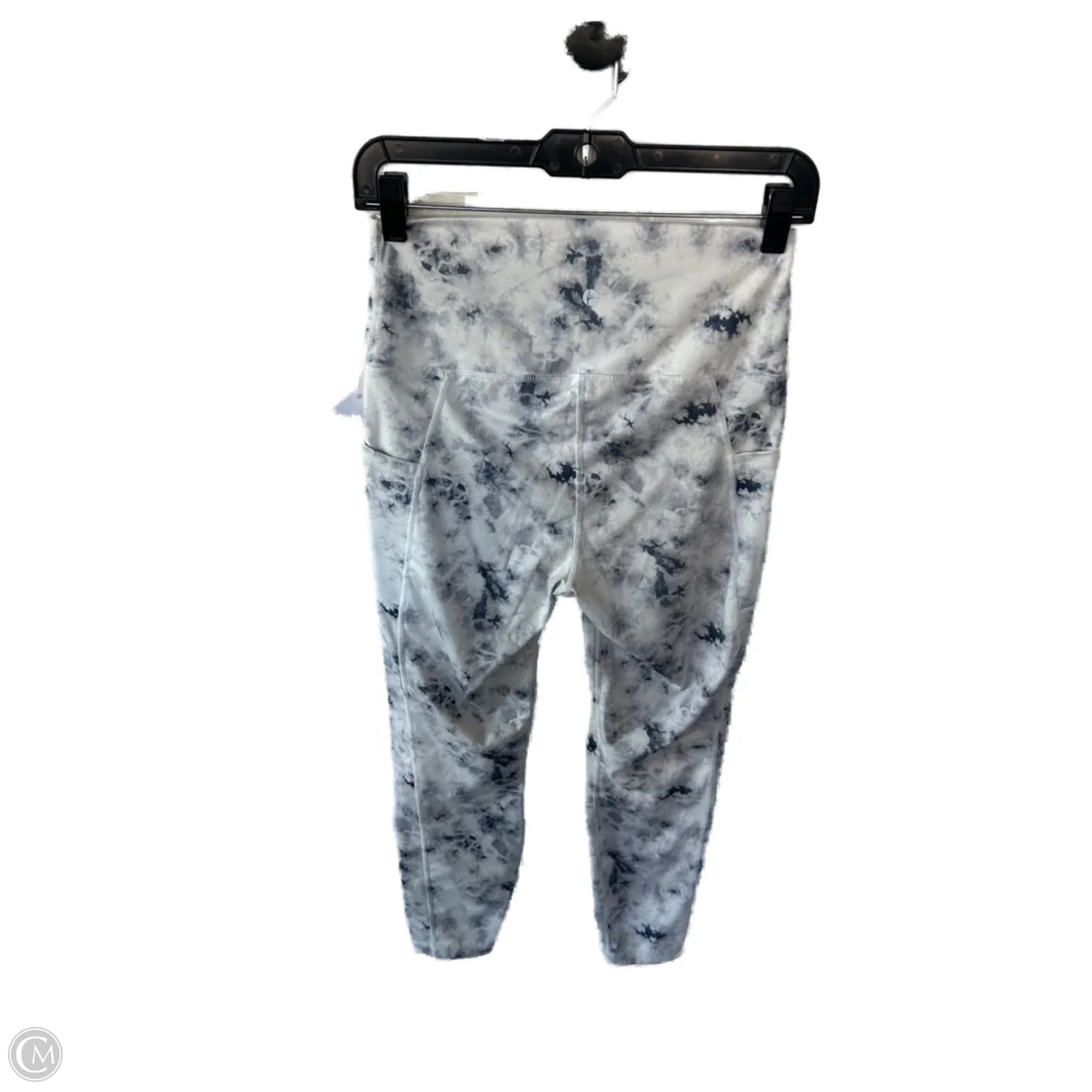 Athletic Leggings By 90 Degrees By Reflex In Grey & White, Size: 12