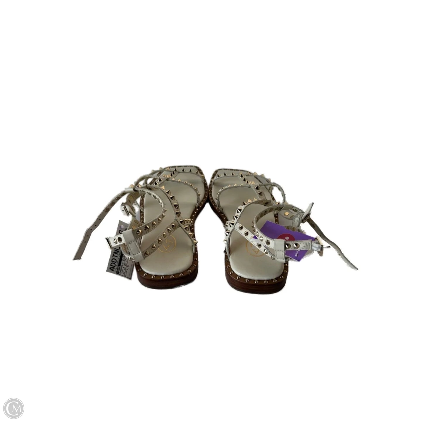 Sandals Flats By Ash In Tan & White, Size: 7.5