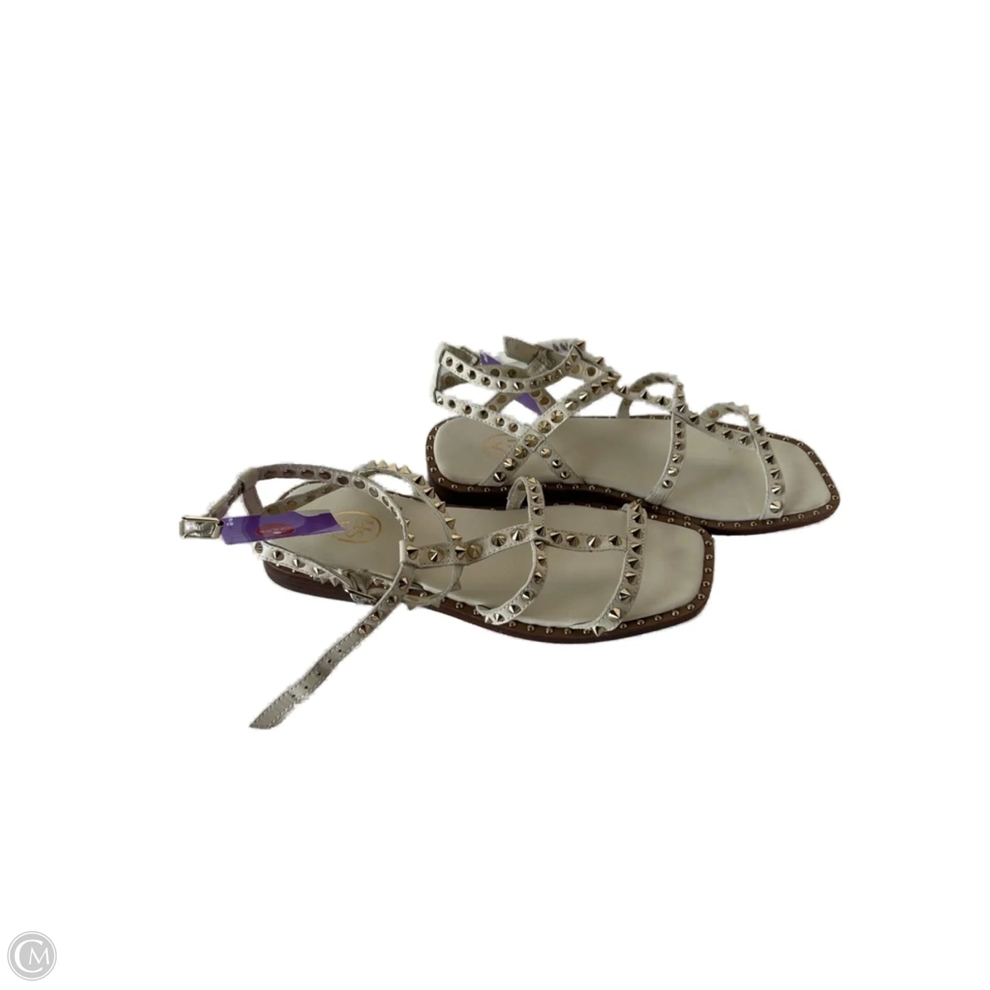 Sandals Flats By Ash In Tan & White, Size: 7.5