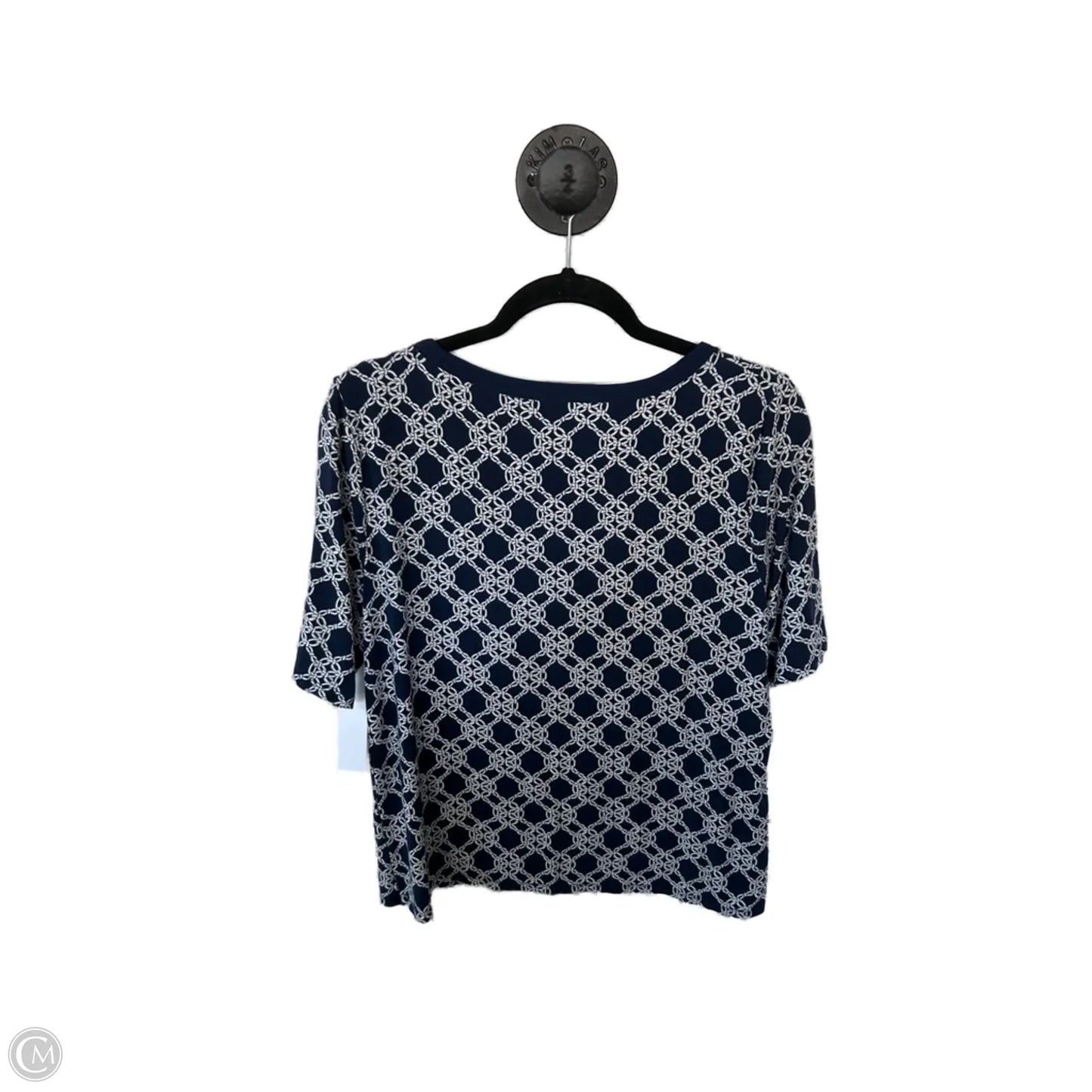 Top Short Sleeve By Talbots In Blue & White, Size: Xlp
