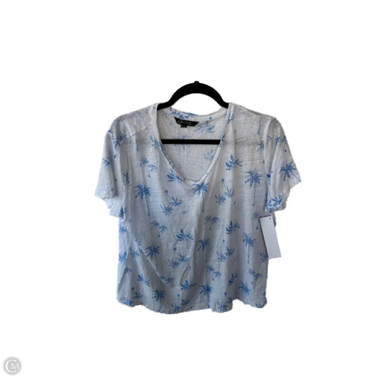 Top Short Sleeve Basic By Charlie B In Blue & White, Size: Xl