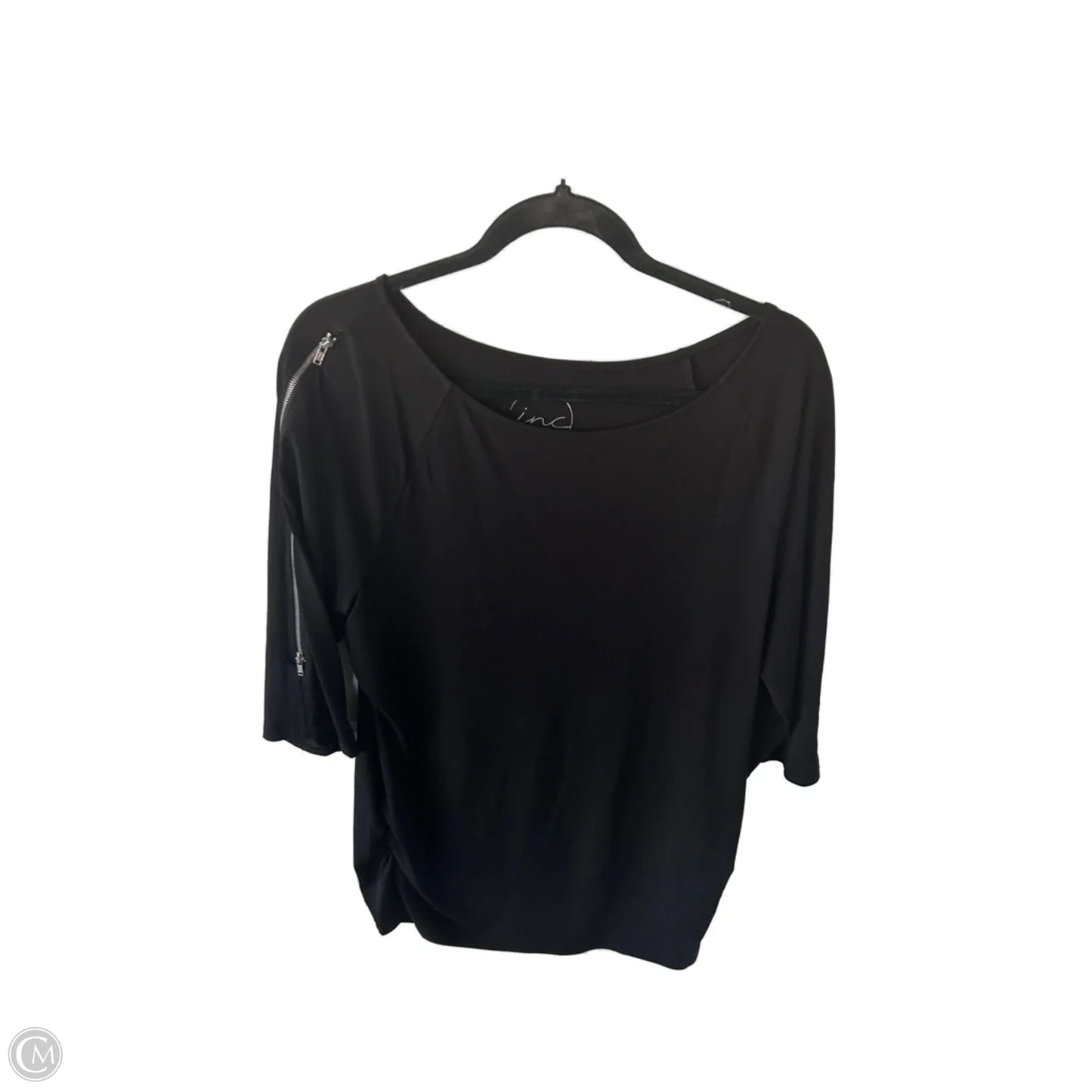 Top 3/4 Sleeve By Inc In Black, Size: L