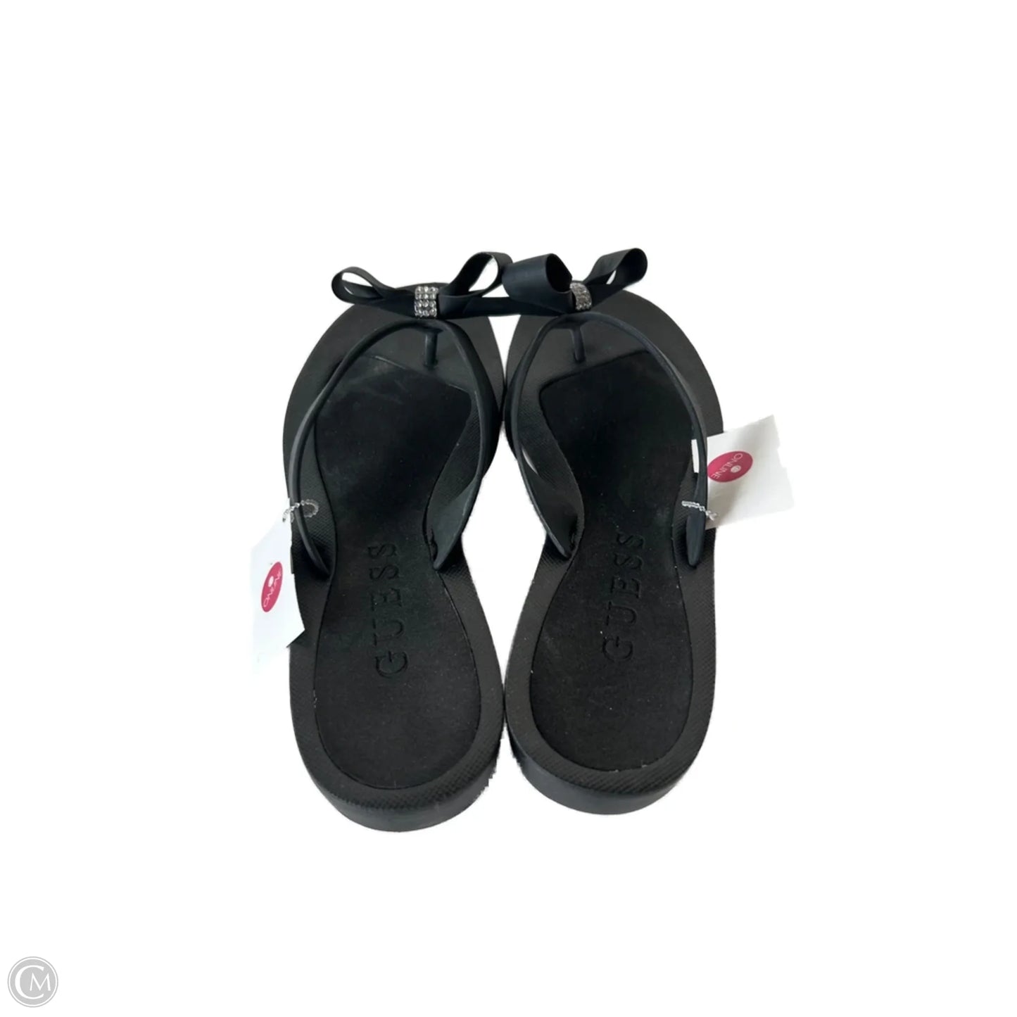 Sandals Flip Flops By Guess In Black, Size: 8