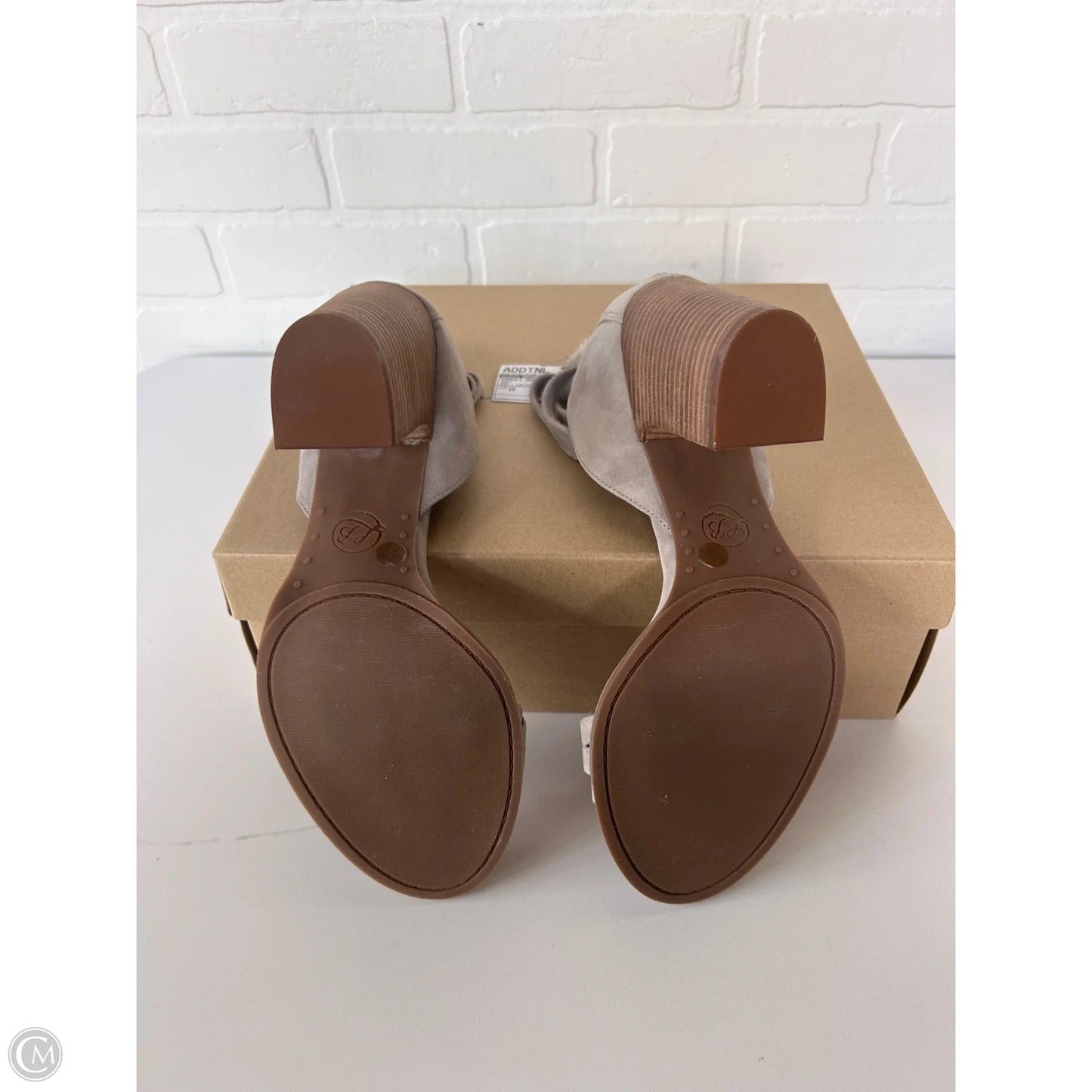 Sandals Heels Block By Lucky Brand In Grey, Size: 10