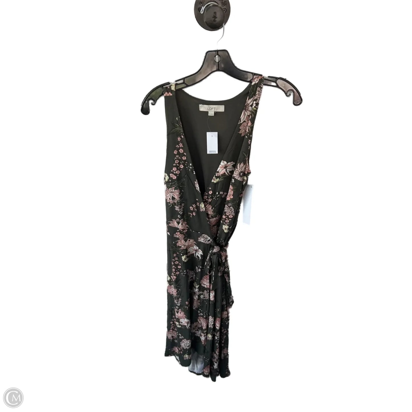 Dress Casual Midi By Loft In Green & Pink, Size: Xxs