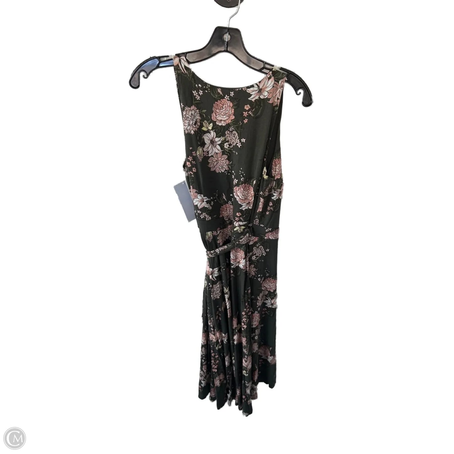 Dress Casual Midi By Loft In Green & Pink, Size: Xxs