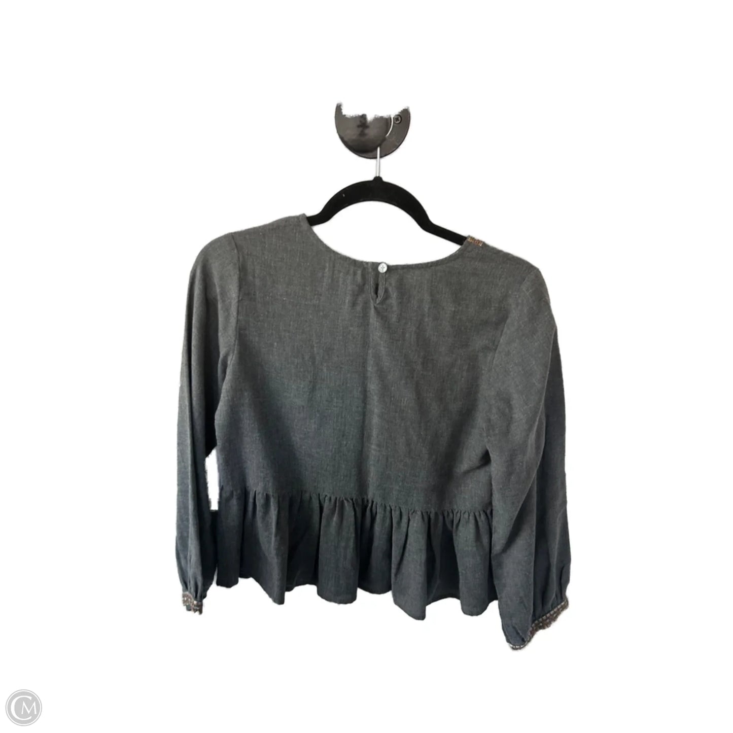 Top Long Sleeve By Thml In Grey & Pink, Size: S