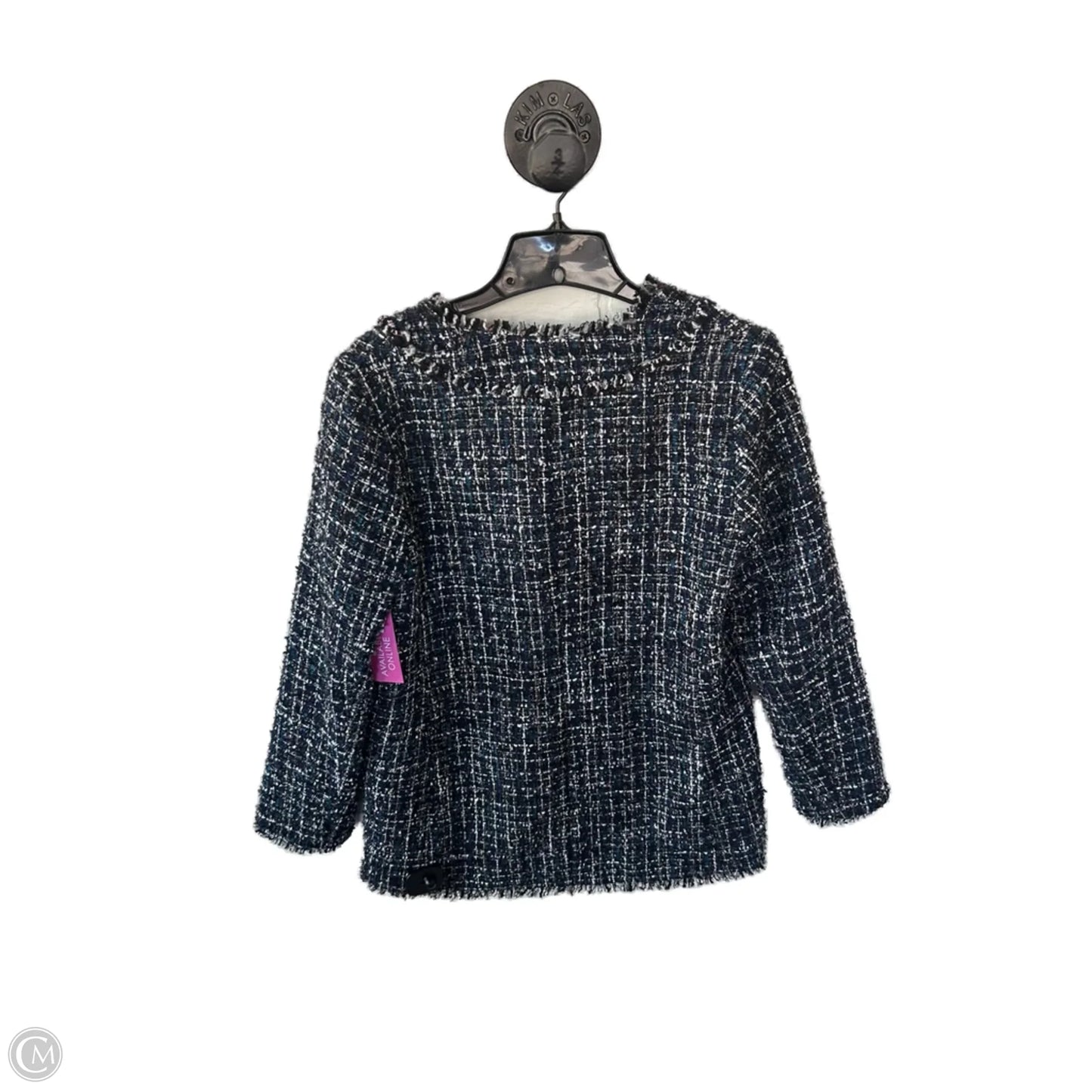 Blazer By Ann Taylor In Black & Blue, Size: S