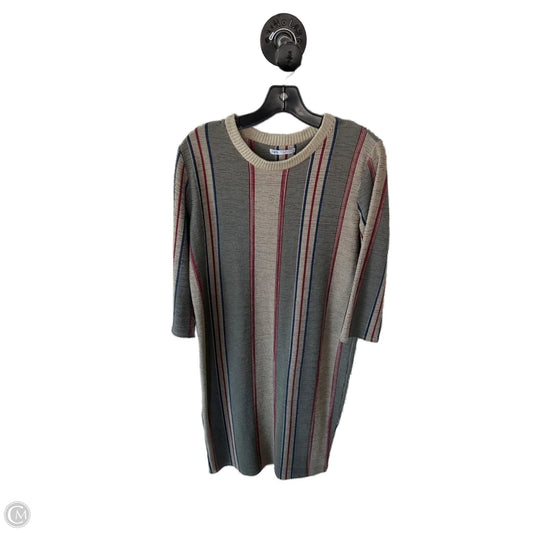 Dress Casual Midi By Zara In Grey & Tan, Size: M