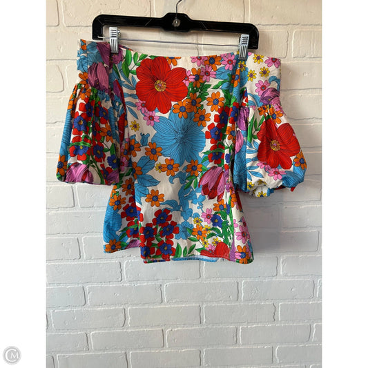 Top Short Sleeve By H&m In Blue & Orange, Size: M