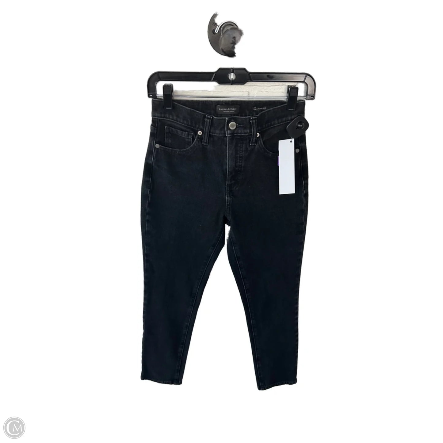 Jeans Straight By Banana Republic In Black Denim, Size: 2
