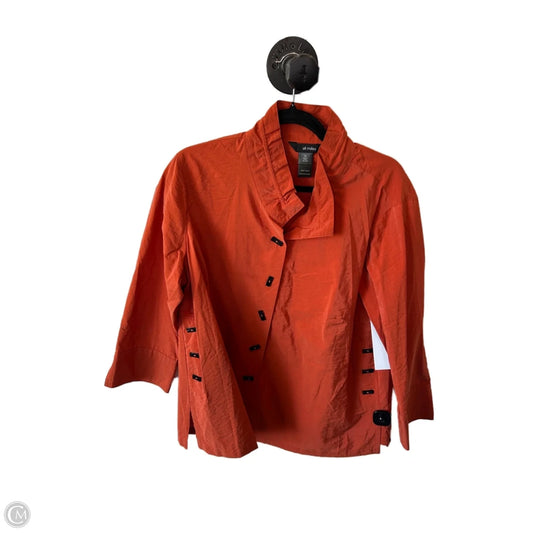 Jacket Shirt By Ali Miles In Orange, Size: Xl