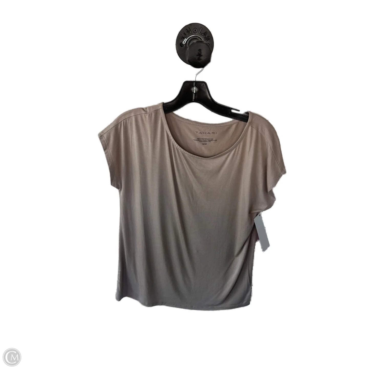 Top Short Sleeve Basic By Tahari By Arthur Levine In Tan, Size: M