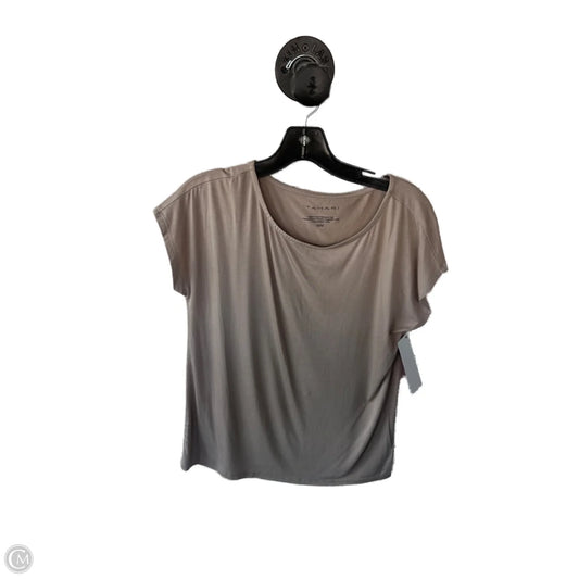Top Short Sleeve Basic By Tahari By Arthur Levine In Tan, Size: M