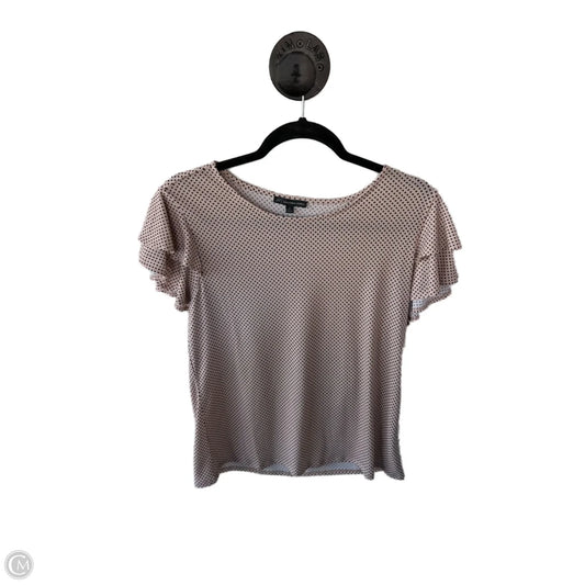 Top Short Sleeve By Adrianna Papell In Black & Tan, Size: M