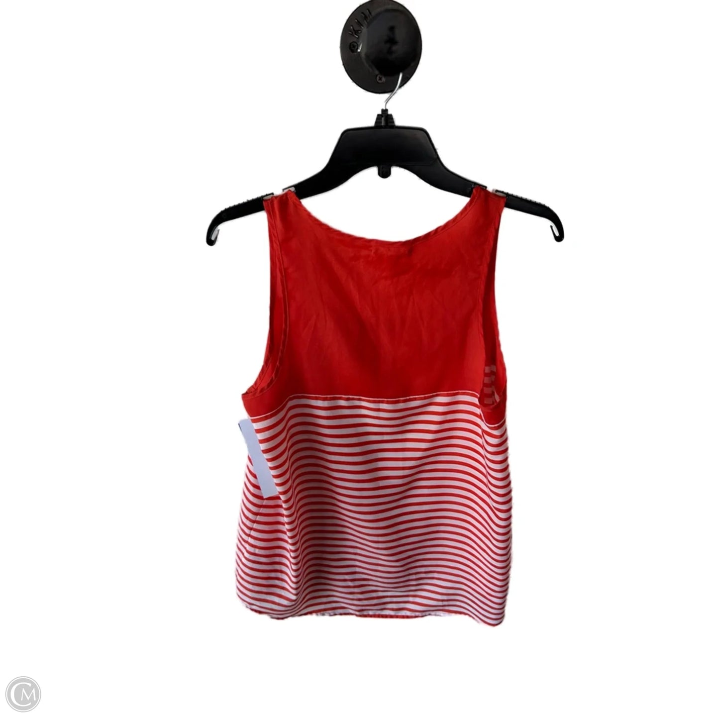 Top Sleeveless By Pleione In Orange & White, Size: S