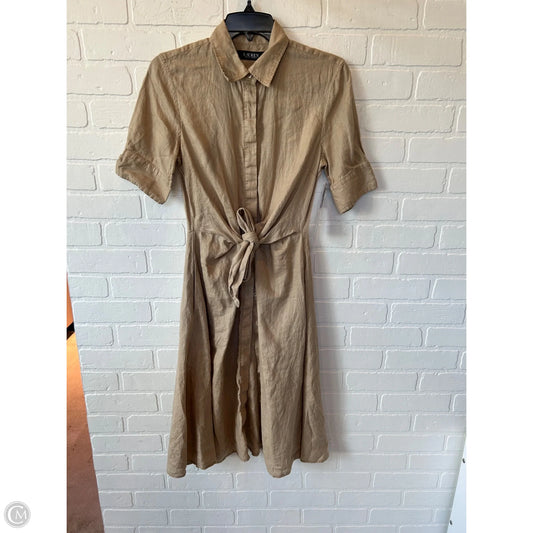 Dress Casual Midi By Lauren By Ralph Lauren In Tan, Size: Xs