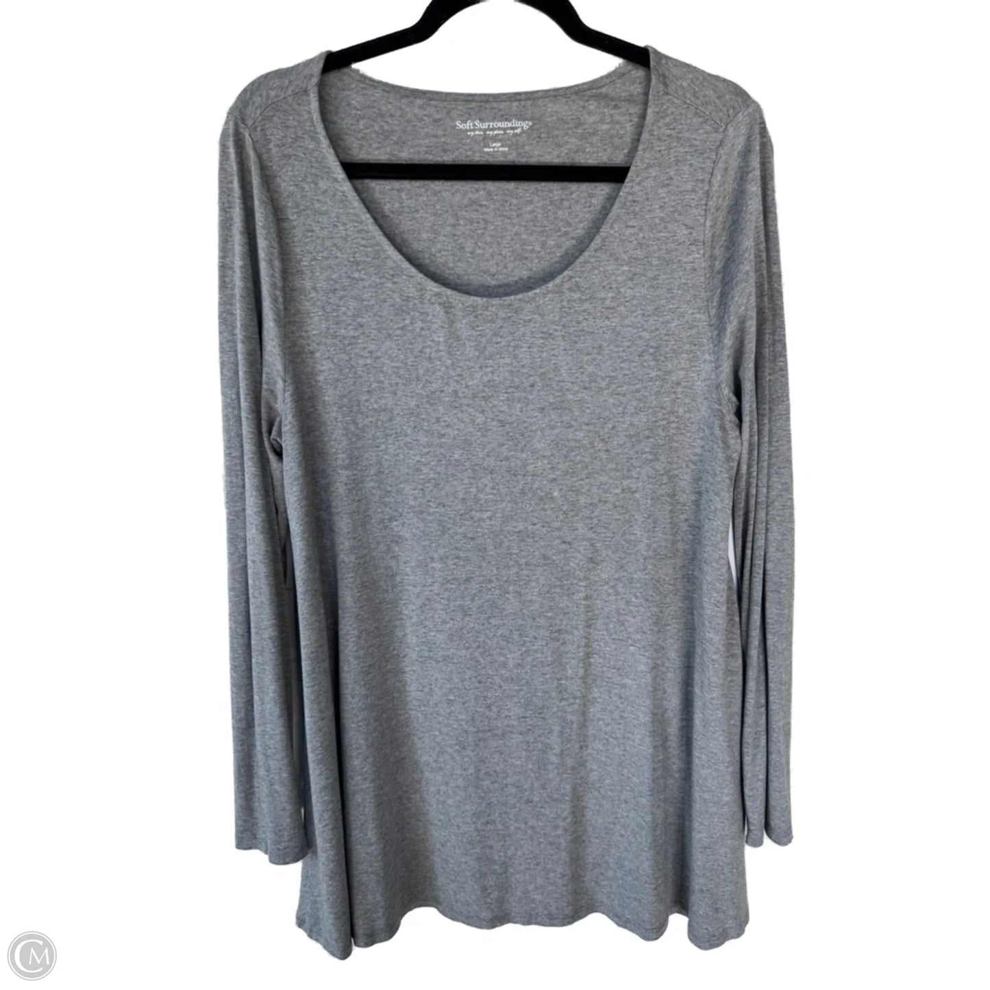 Top Long Sleeve Basic By Soft Surroundings In Grey, Size: L
