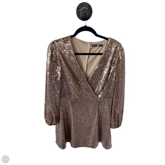 Dress Party Short By Boohoo Boutique In Rose Gold, Size: L