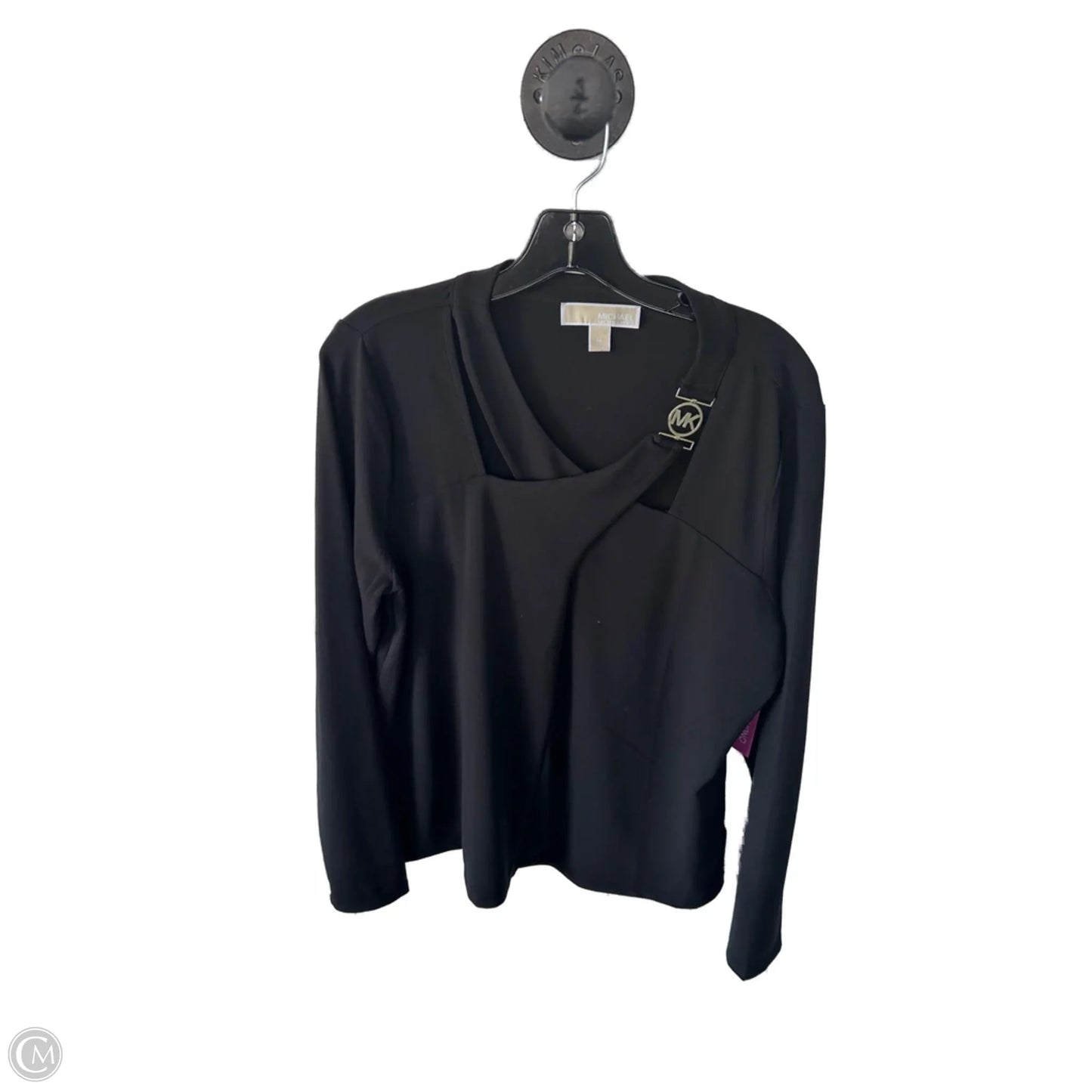 Top Long Sleeve By Michael By Michael Kors In Black & Gold, Size: Xl