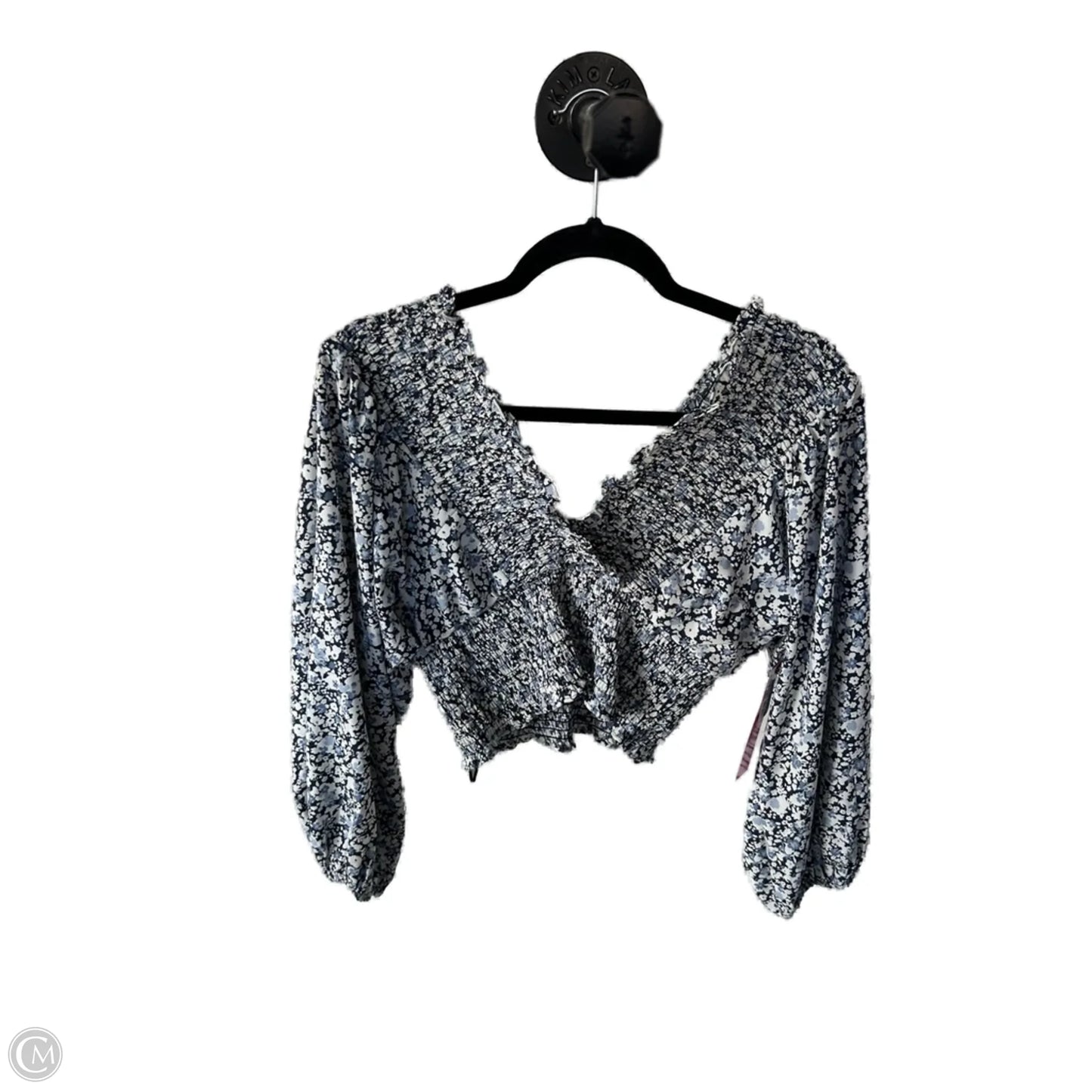 Top Long Sleeve By Abercrombie And Fitch In Blue & White, Size: S