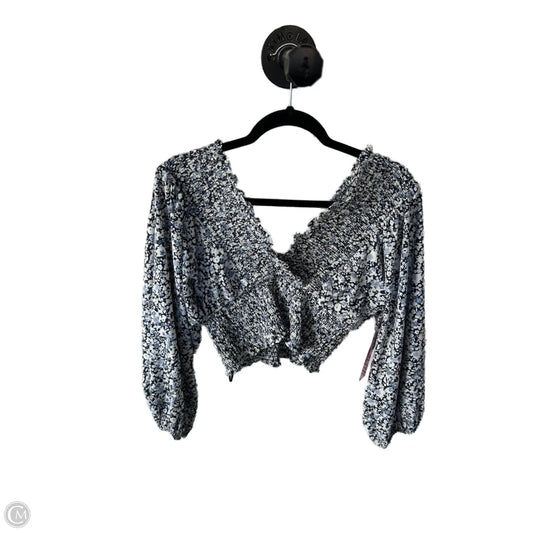 Top Long Sleeve By Abercrombie And Fitch In Blue & White, Size: S