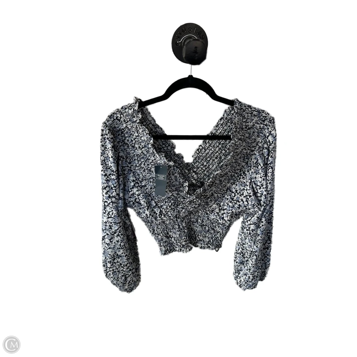 Top Long Sleeve By Abercrombie And Fitch In Blue & White, Size: S