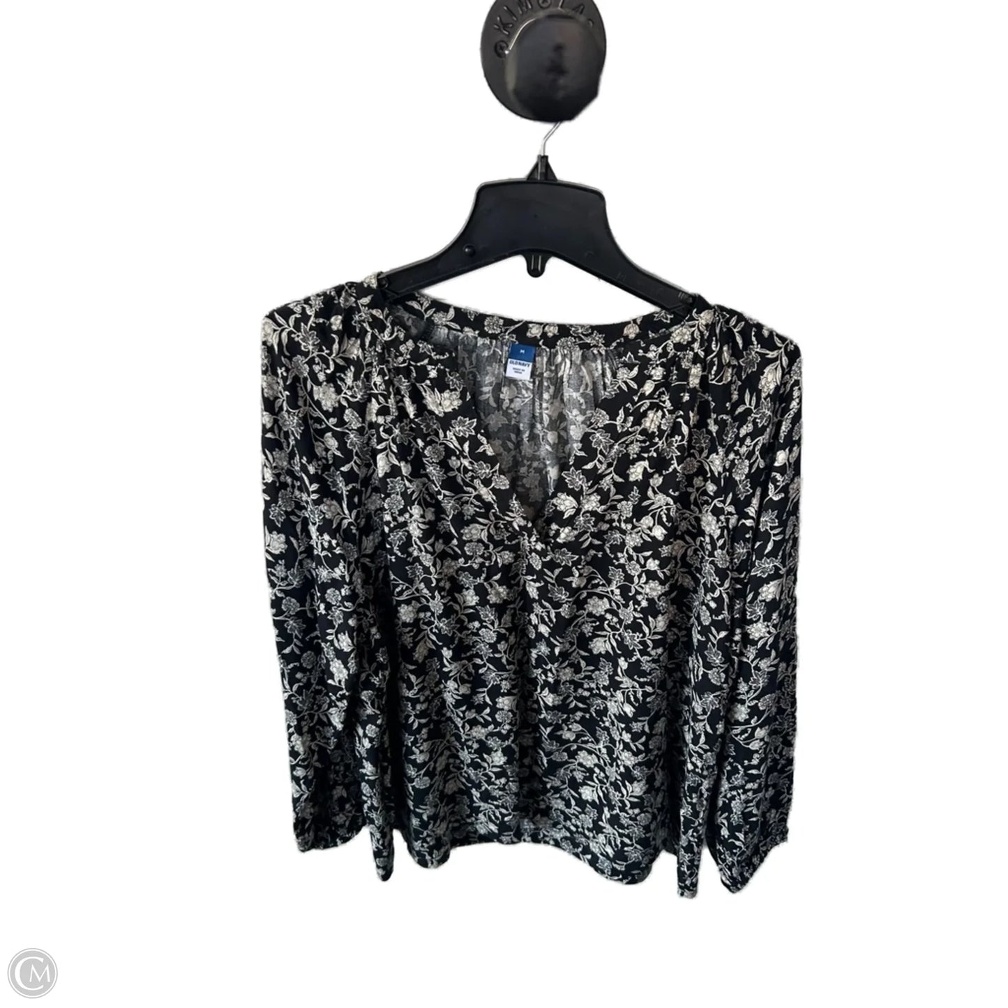 Top Long Sleeve By Old Navy In Black & Tan, Size: M