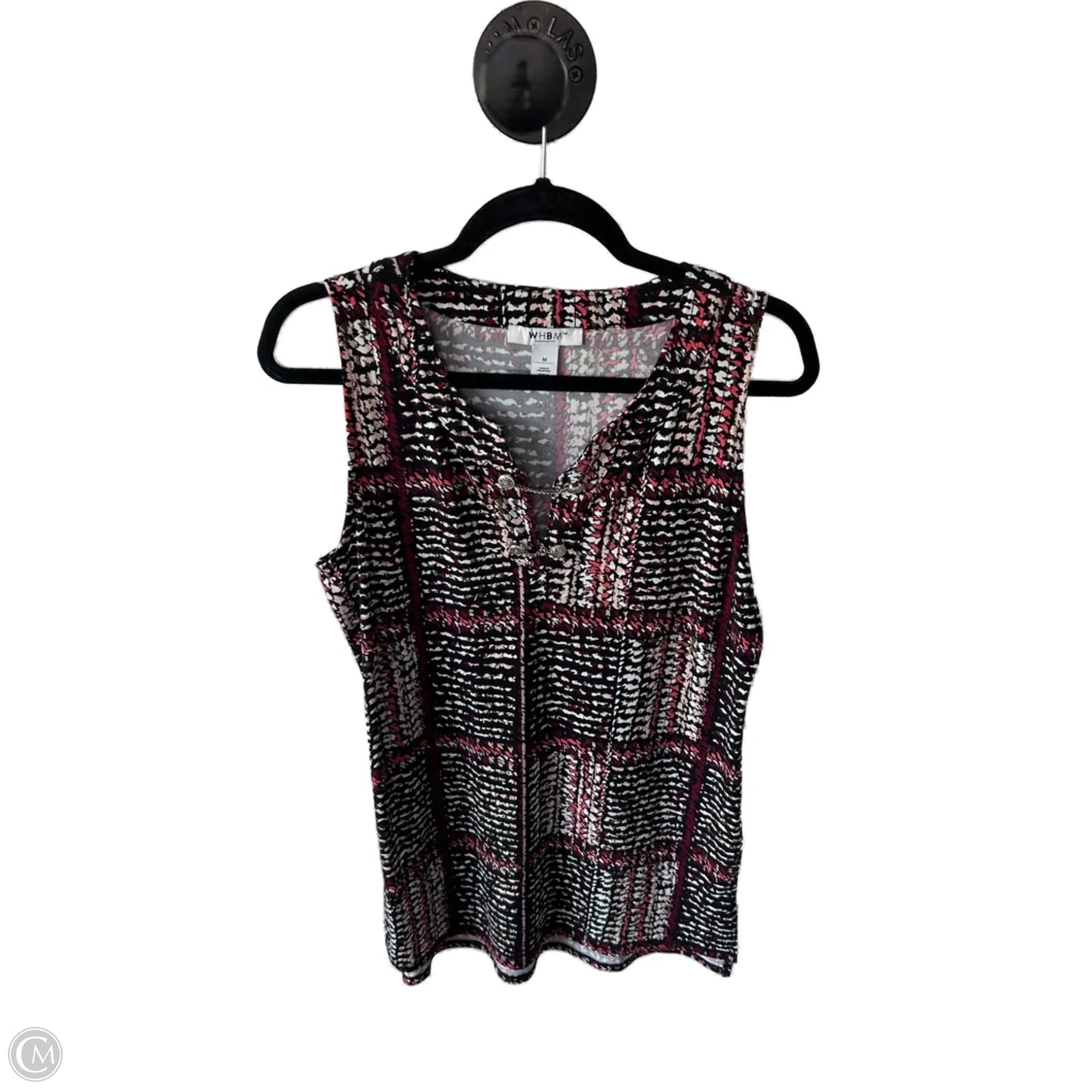 Top Sleeveless By White House Black Market In Black & Red, Size: M
