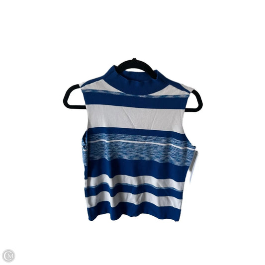 Top Sleeveless By Nine West In Blue & White, Size: M
