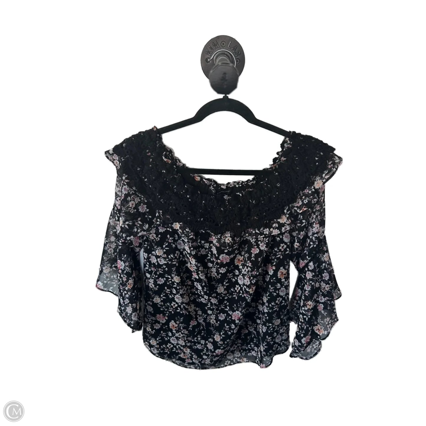 Top Long Sleeve By White House Black Market In Black & White, Size: M