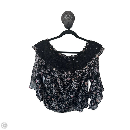 Top Long Sleeve By White House Black Market In Black & White, Size: M