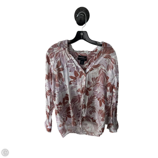 Top Long Sleeve By T Tahari In Brown & Purple, Size: L