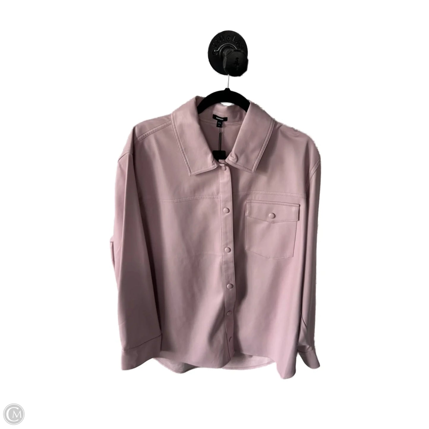 Jacket Shirt By Express In Pink, Size: Xl