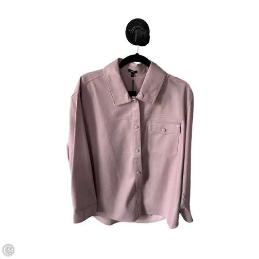 Jacket Shirt By Express In Pink, Size: Xl