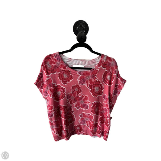 Sweater Short Sleeve By Loft In Pink, Size: Xl