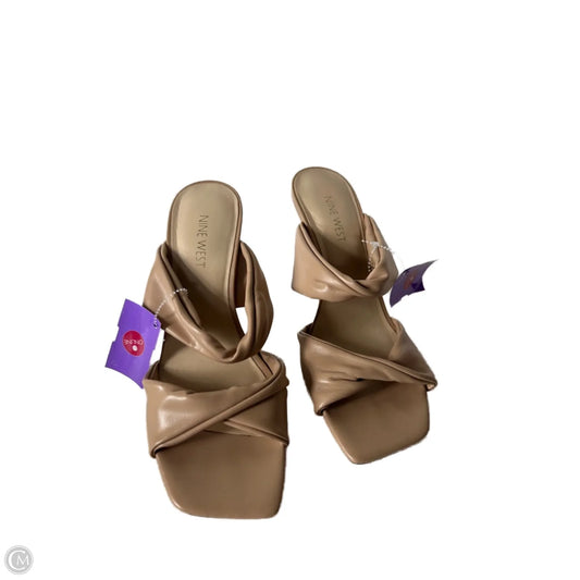 Sandals Heels Stiletto By Nine West In Tan, Size: 8