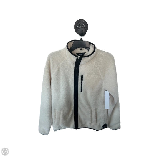 Jacket Fleece By Fila In Black & Cream, Size: S