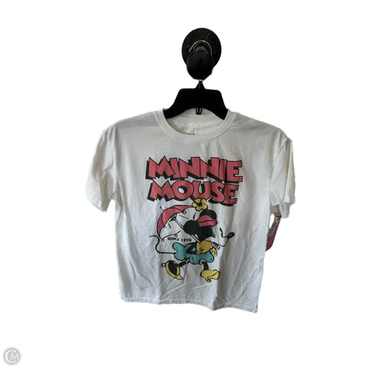 Top Short Sleeve Basic By Disney Store In Pink & White, Size: S