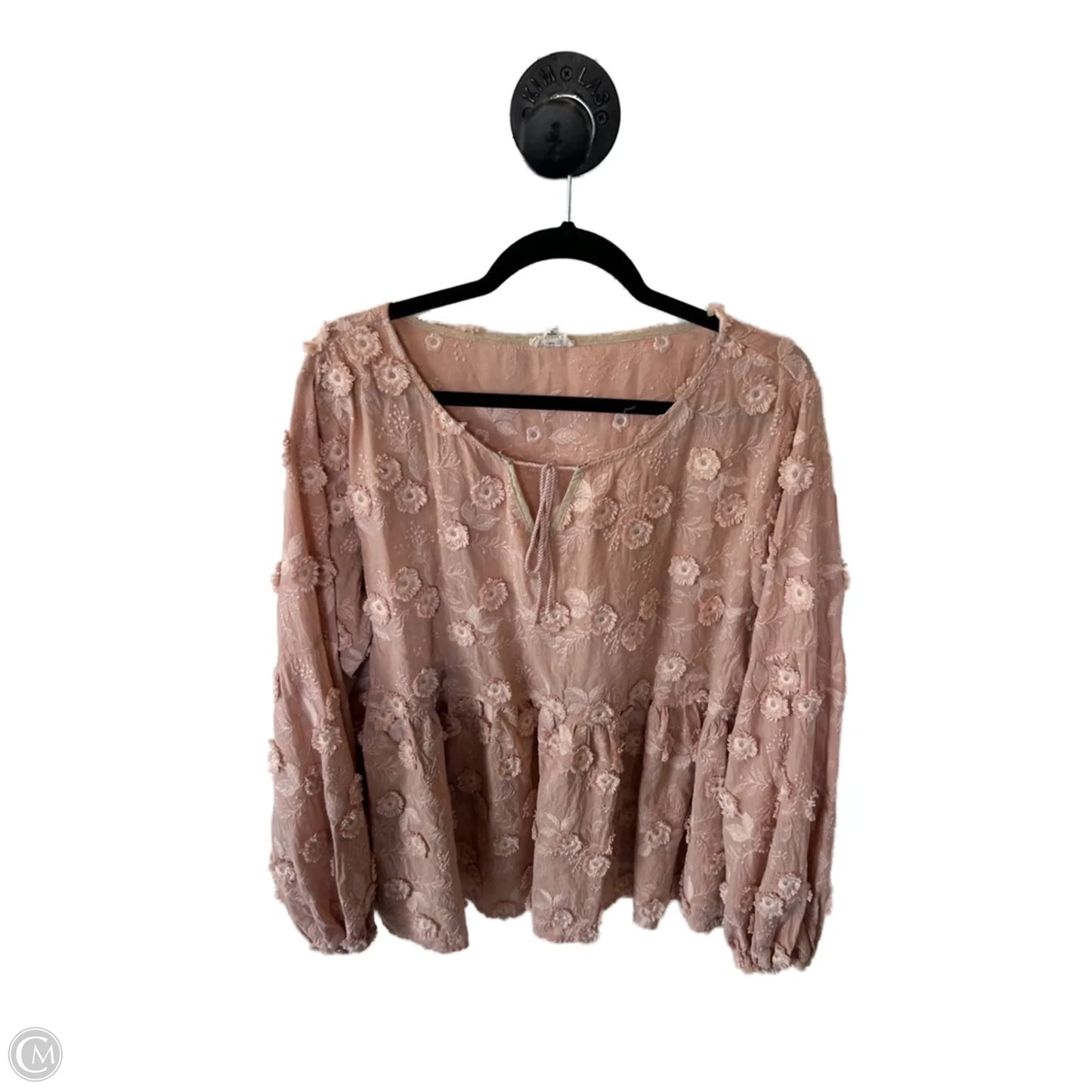 Top Long Sleeve By Pol In Pink, Size: L