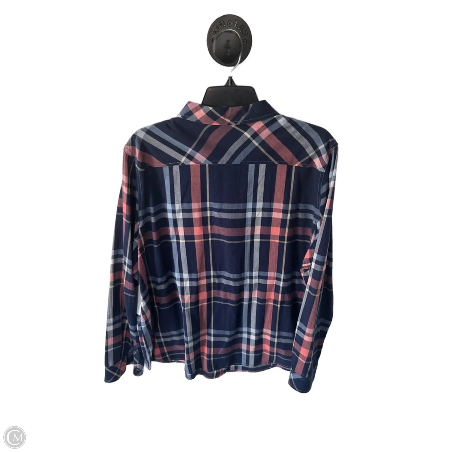 Top Long Sleeve By Natural Reflections In Blue & Pink, Size: Xxl